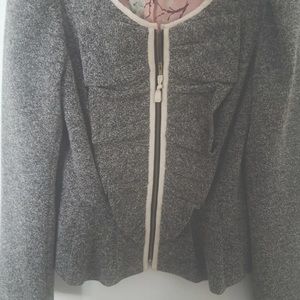 Anthropologie Eleveneses Tweed Bow Blazer